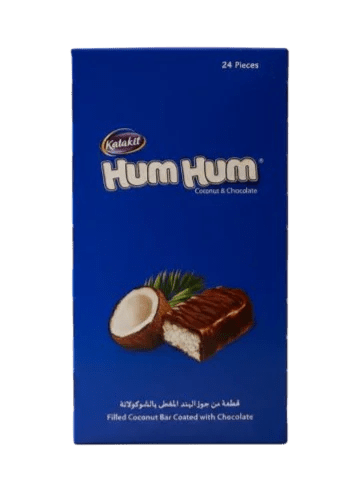 A piece of coconut covered in chocolate