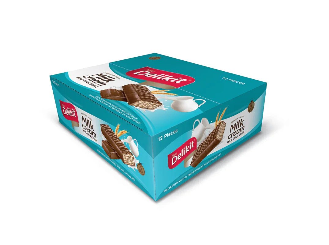 Milk cream biscuits with chocolate milk