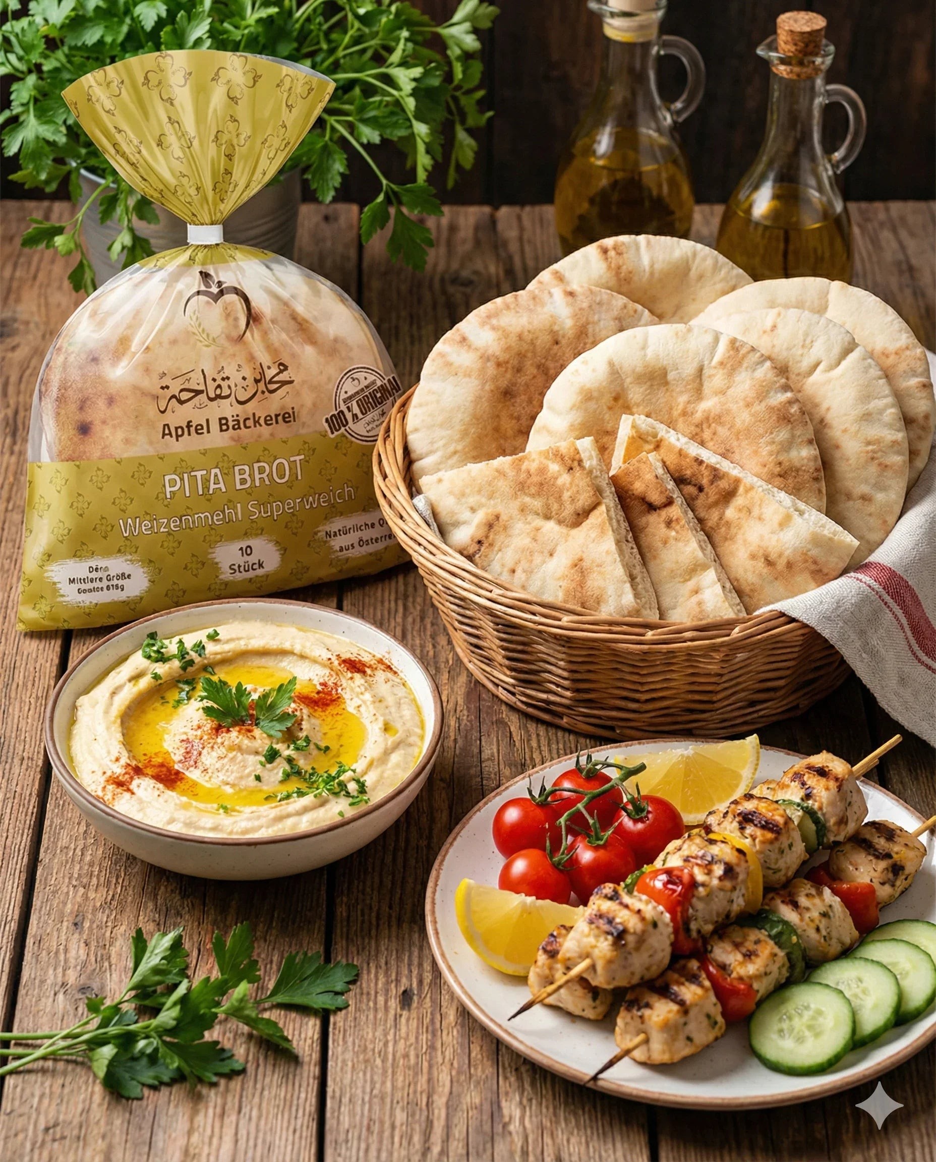 Arabisches Brot aus Mehl — Bild 3 von 3