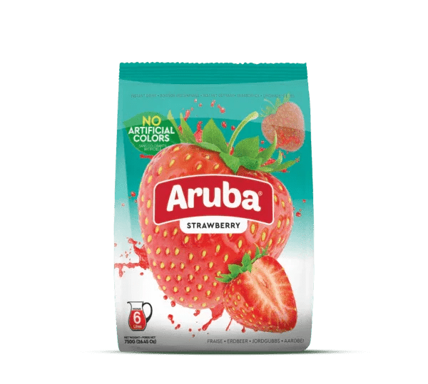 Instant strawberry flavored powdered drink — Image 1 of 1
