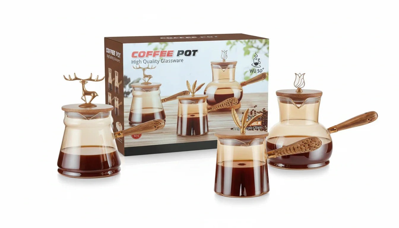 Hitzebeständiges Glas-Kaffeekanne/Kanne-Set — Bild 1 von 2