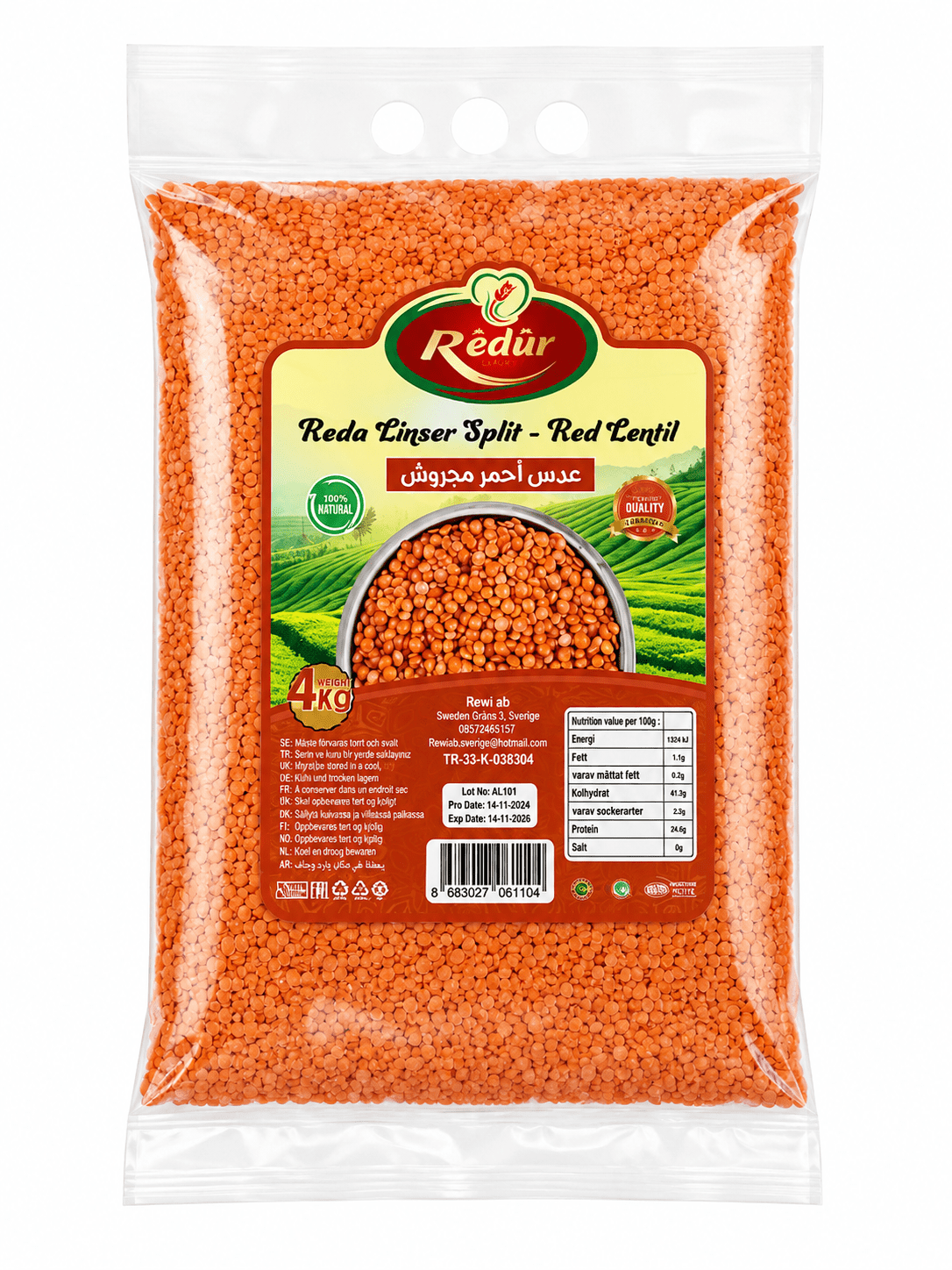 4 kg Rote Linsen, geschält — Bild 1 von 1