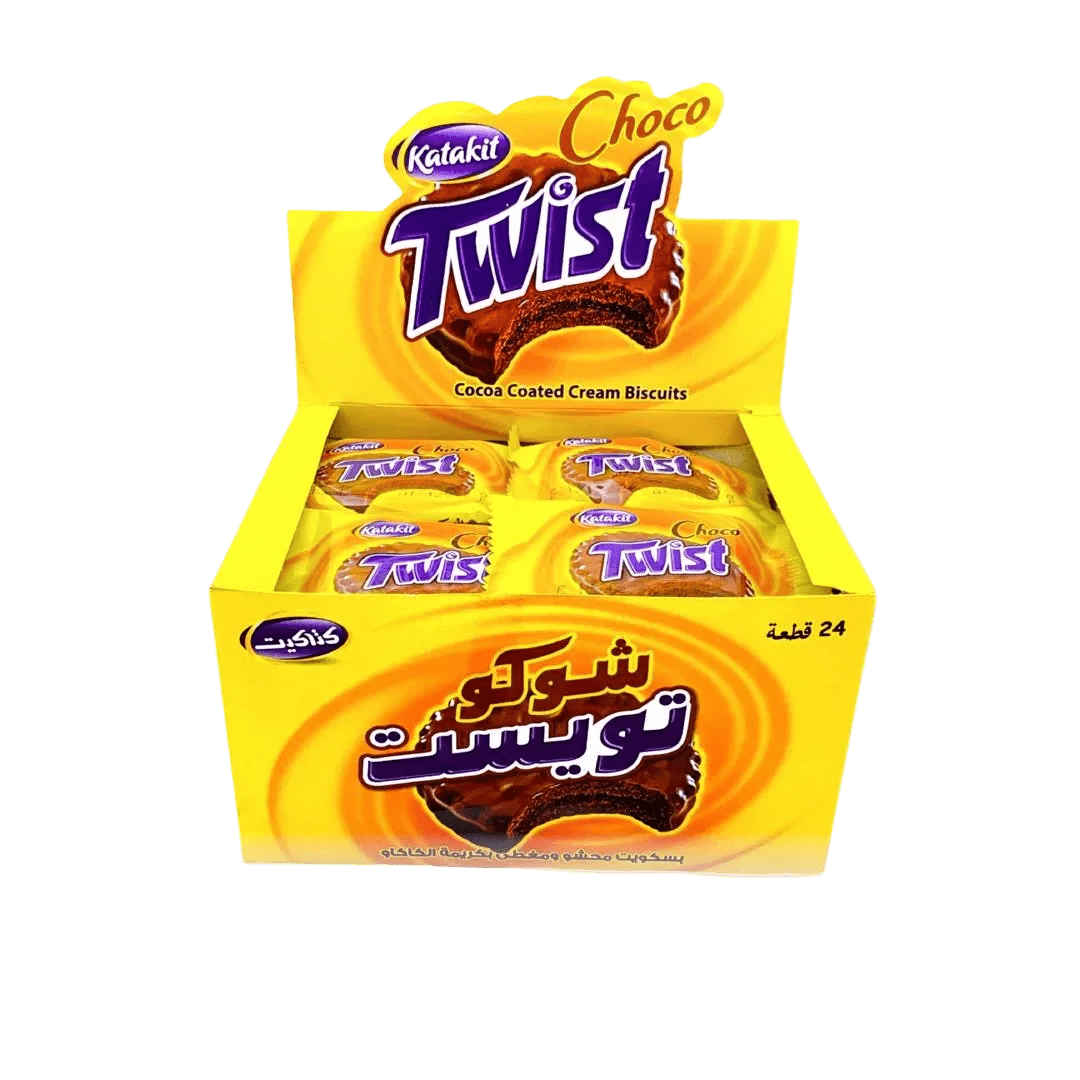 Filled biscuits covered with cocoa cream