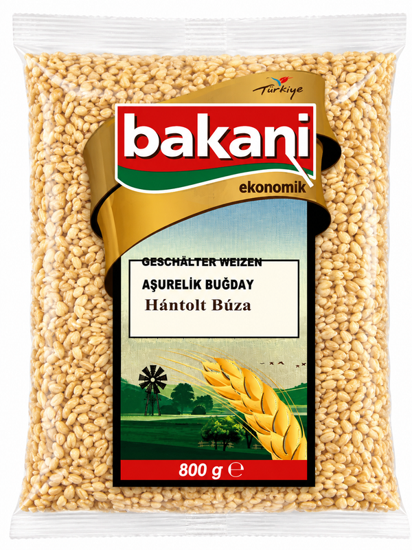 قمح مقشّر Bakan تركي 800غ للبليلة والعاشوراء