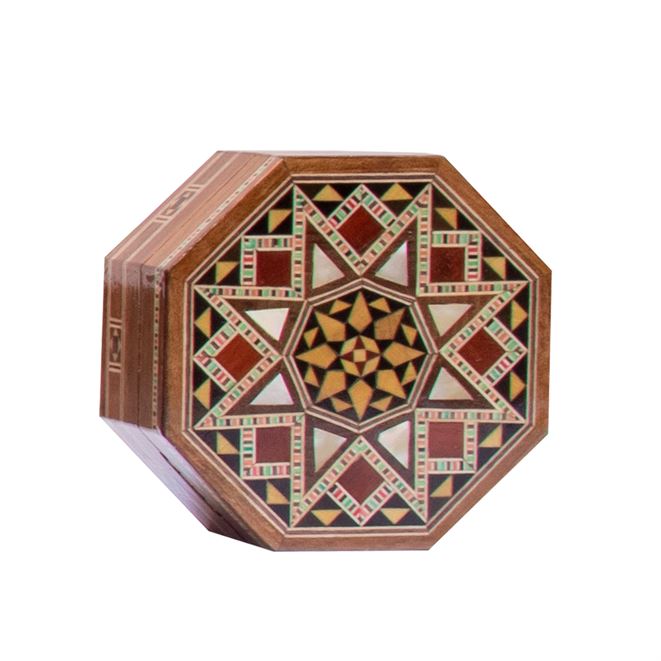 Sechseckige Mosaik - Holzkiste